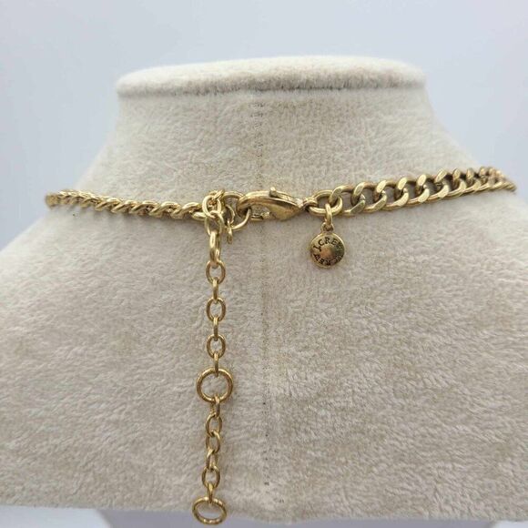 J Crew Clear Crystal Gold Tone Statement Necklace - Picture 4 of 8
